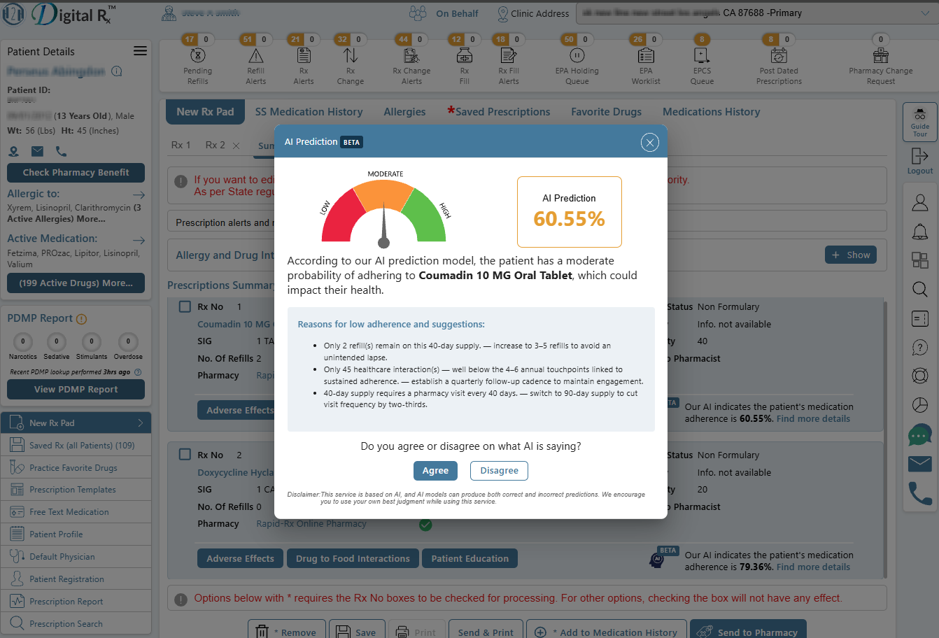 probability & reason breakdown — product screenshot