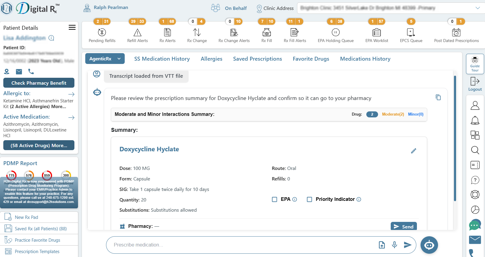 adherence probability & reason — product screenshot