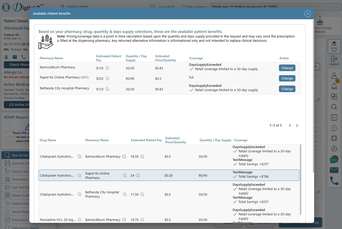 Real Time Prescription Benefit