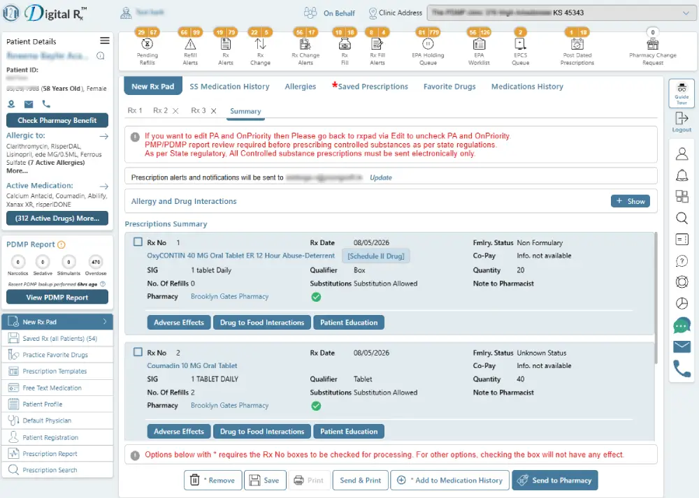 Digital Rx Prescription Summary
